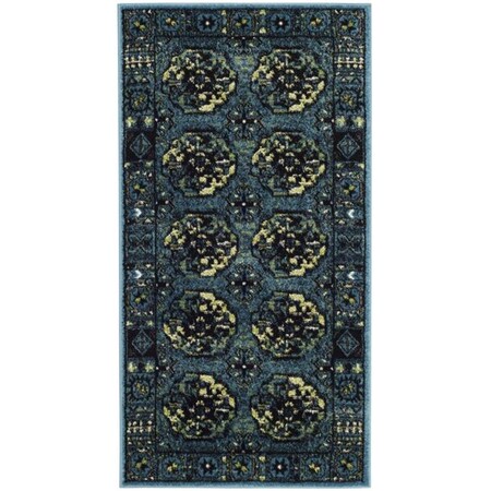Flowers First 2 ft. 7 in. x 5 ft. Vintage Hamadan Power Loomed Area Rug, Blue & Multi Color - Small Rectangle FL1889506